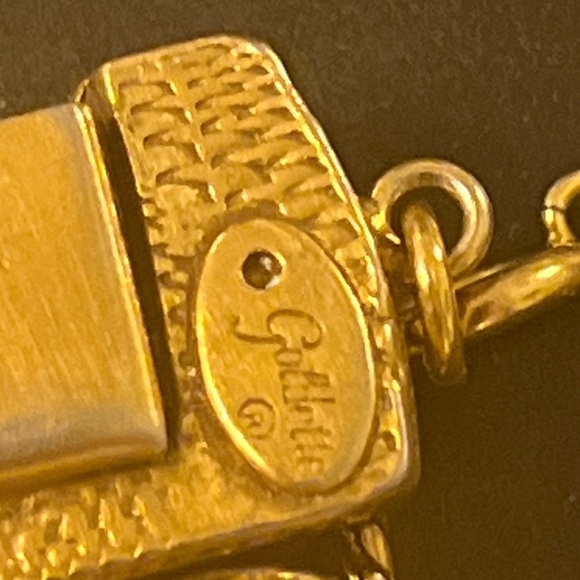 Vintage Goldette Rare double strand slide charm bracelet w/ 25 charms - Picture 2 of 5